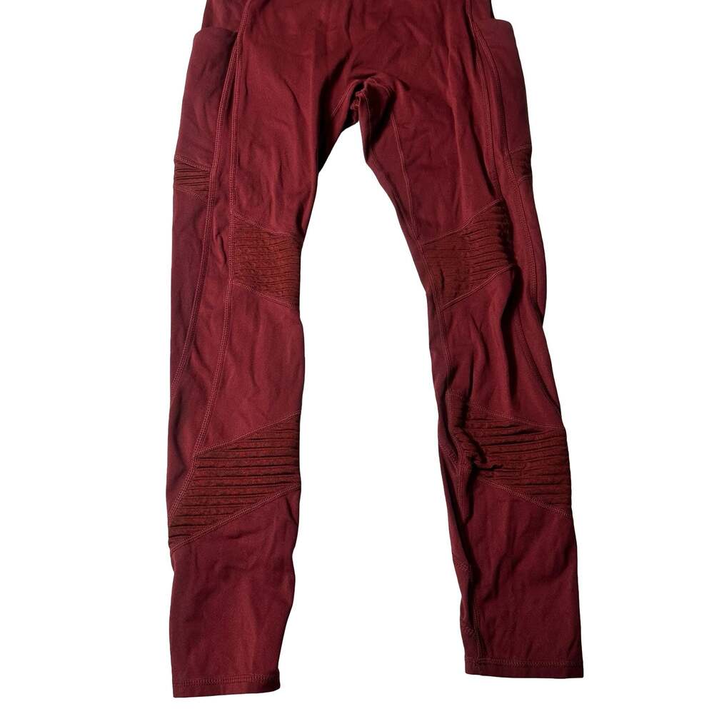 Fabletics Motion365 High-Waisted Moto Legging Burgundy Side Pocket Women’s Small